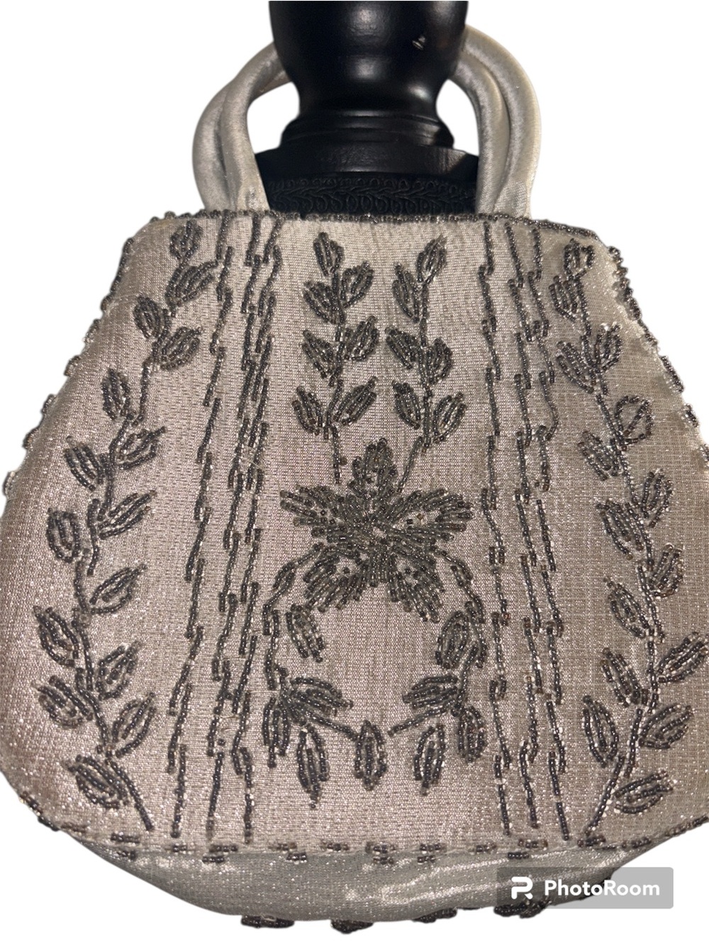 Vintage 1950s/1960s Silver Beaded Evening Handbag – Handmade in Hong Kong